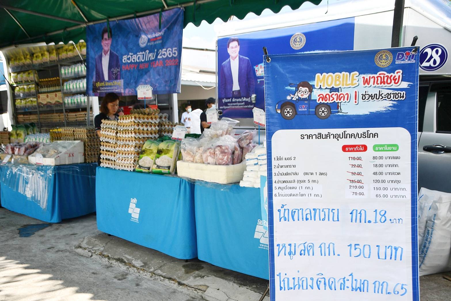 อธิบดีกรมการค้าภายใน ตรวจเยี่ยมการจำหน่ายสินค้าโมบายพาณิชย์..ลดราคา ! ช่วยประชาชน 