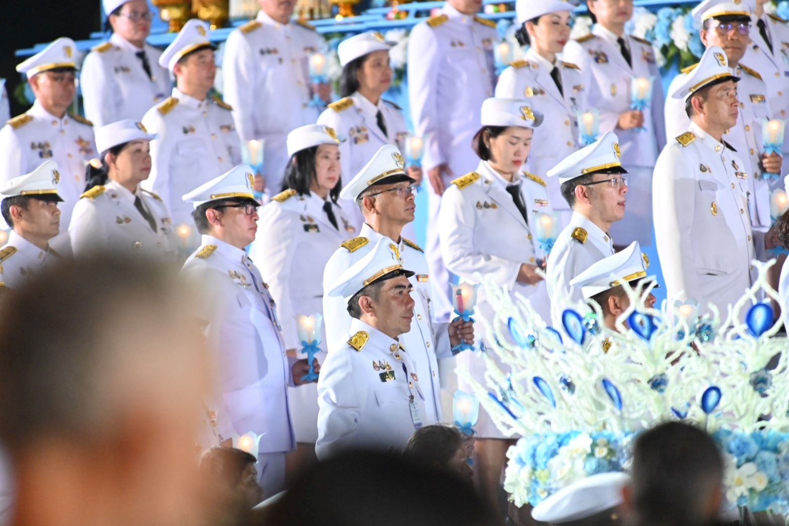 พิธีจุดเทียนถวายพระพรชัยมงคลและถวายเครื่องราชสักการะและวางพานพุ่ม สมเด็จพระนางเจ้าสิริกิติ์พระบรมราชินีนาถ พระบรมราชชนนีพันปีหลวง